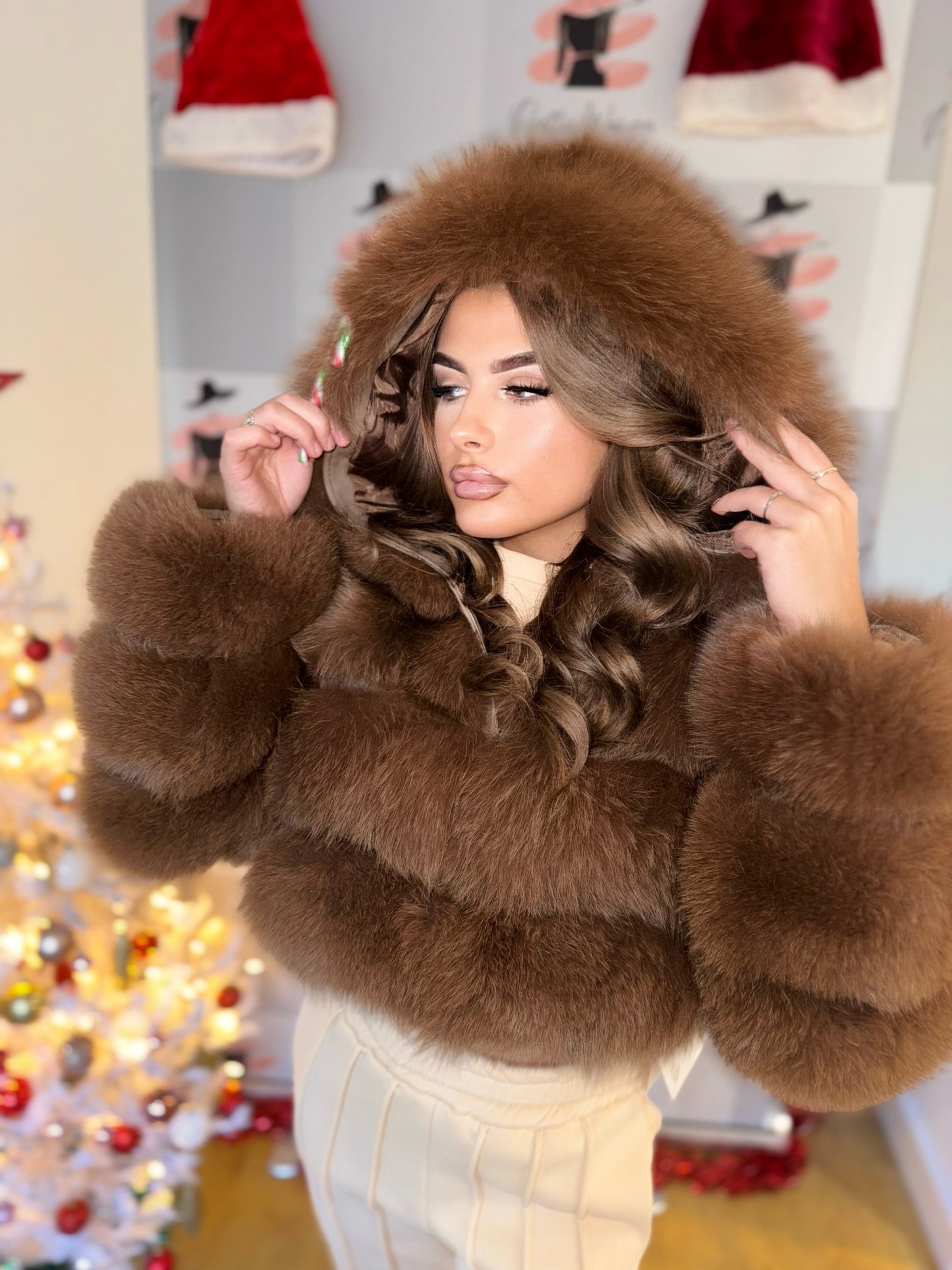 Hooded Bubble Real Fox Fur Coat