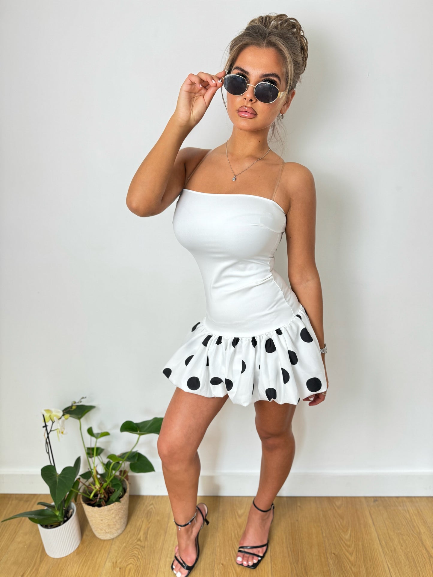 "POLKA" Dress - White