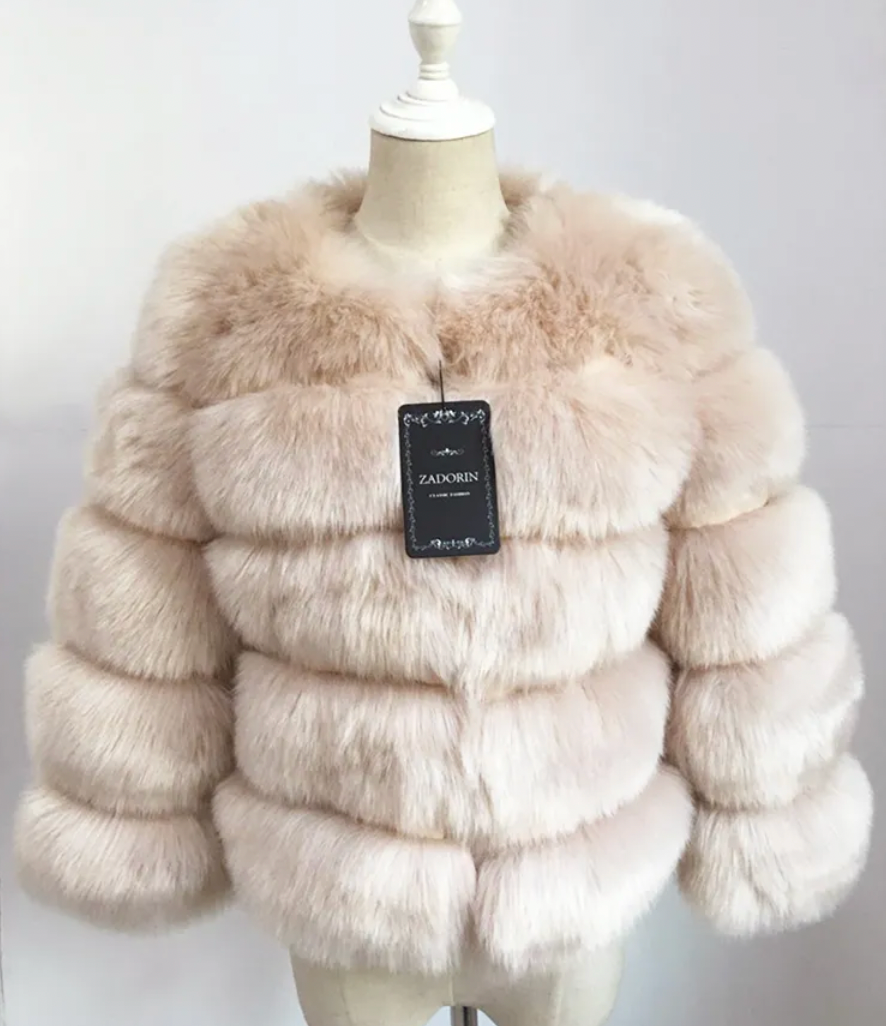 Faux Fox Fur Coat