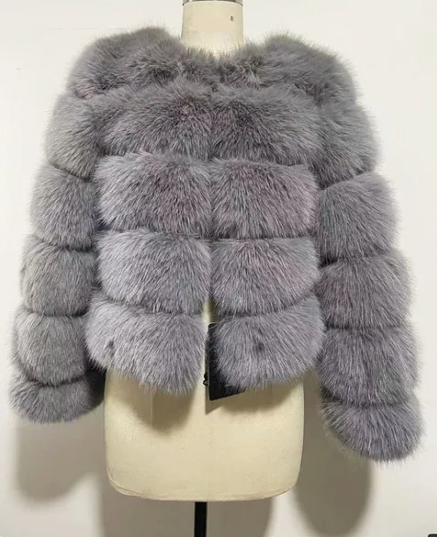 Faux Fox Fur Coat