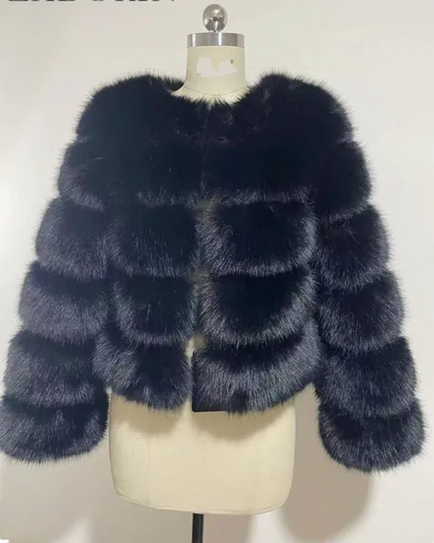 Faux Fox Fur Coat