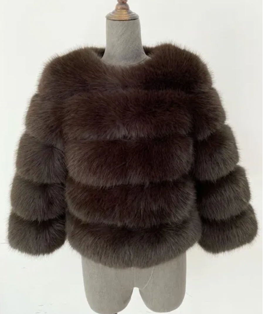 Faux Fox Fur Coat