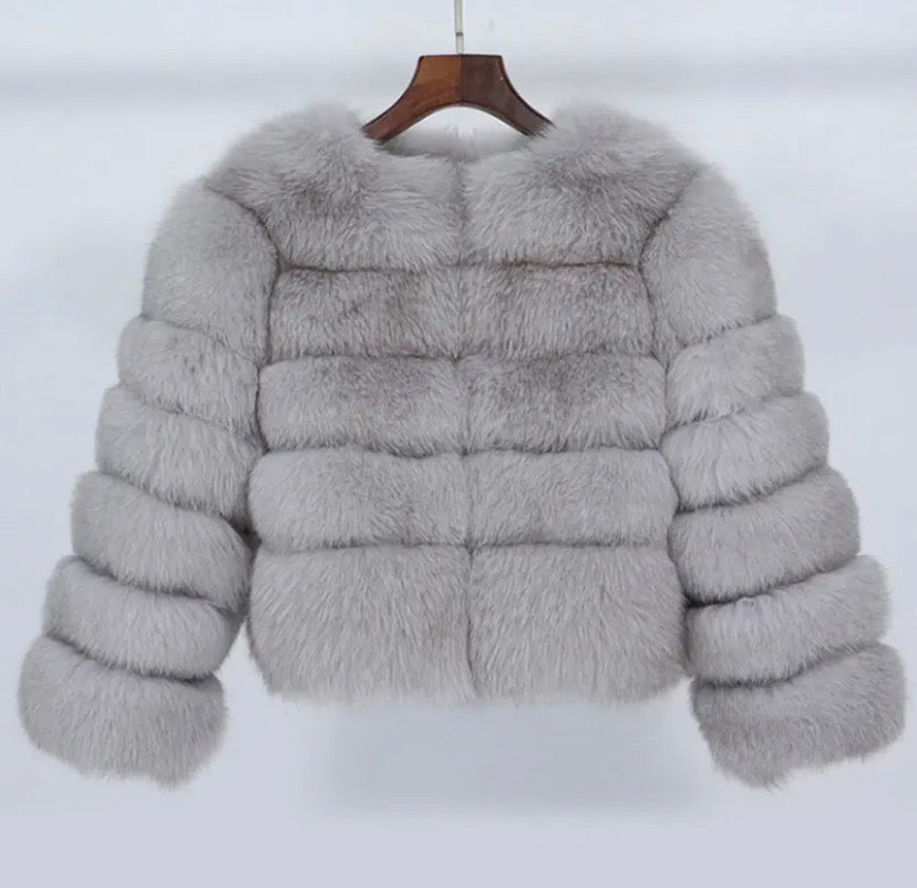 4 Roll Real Fox Fur Coat