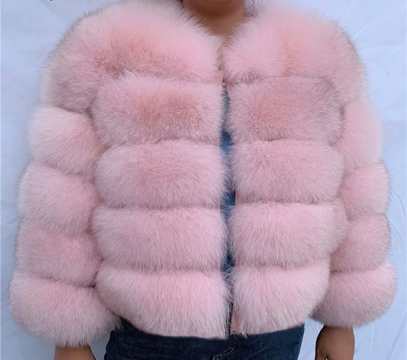 4 Roll Real Fox Fur Coat