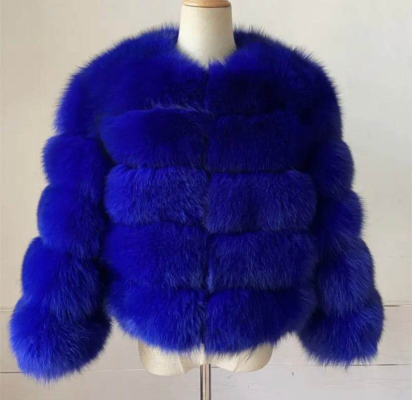 4 Roll Real Fox Fur Coat